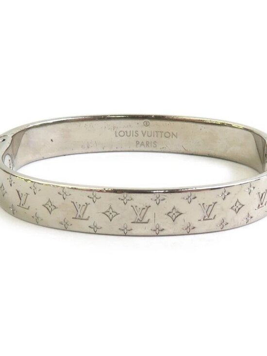 Louis Vuitton Jewelry - Auth LOUIS VUITTON Cuff Nanogram Bangla Bracelet Pink Gold Metal